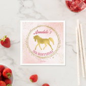 Reittiere aus Rosa und Gold Serviette (Beispiel)