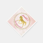 Reittiere aus Rosa und Gold Serviette (Ecke)