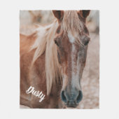 Reittiere Ihr Foto Memorial Name Fleecedecke (Vorderseite)