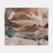 Reittiere Ihr Foto Memorial Name Fleecedecke (Vorderseite (Horizontal))