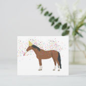 Reittiere mit Party Feiertagspostkarte (Stehend Vorderseite)