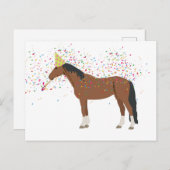 Reittiere mit Party Feiertagspostkarte (Vorne/Hinten)