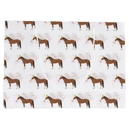 Reittiere mit Party Große Geschenktüte (Rückseite)