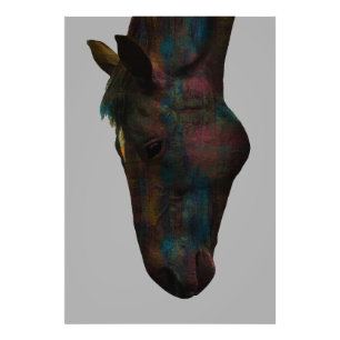 Reittiere Sippe: Farbenfrohe Pferdekopfgestaltung Fotodruck