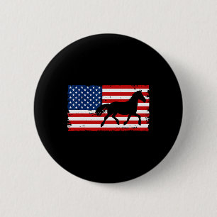 Reittiere - US-Flagge Vintag warmes Blut Dressa Button