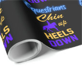 Reittiere versinken Heelse in blau-gelb Geschenkpapier (Rolleneckpunkt)