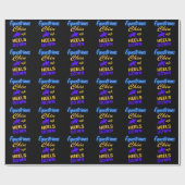 Reittiere versinken Heelse in blau-gelb Geschenkpapier (Flach)