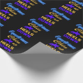 Reittiere versinken Heelse in blau-gelb Geschenkpapier (Ecke)