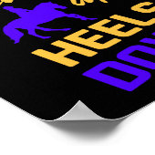 Reittiere versinken Heelse in blau-gelb Poster (Ecke)