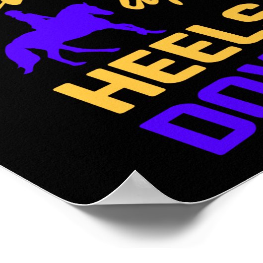 Reittiere versinken Heelse in blau-gelb Poster (Ecke)