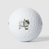 Reittiere Wasserfarbe Golfball (Vorderseite)