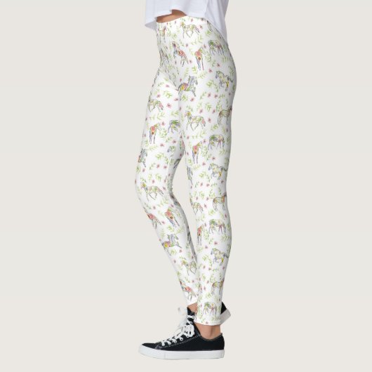 Reittiere Wildblume Flora Aquädukte Leggings (Links)
