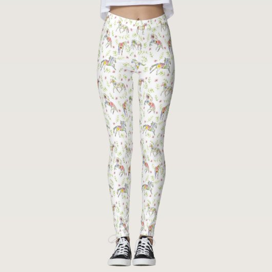 Reittiere Wildblume Flora Aquädukte Leggings (Vorderseite)