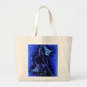 Reittotentasche in blauer, starrer Nacht Jumbo Stoffbeutel (Vorne)