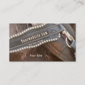 Reittrainer Rustikaler Brauner Western Visitenkarte (Rückseite)