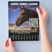 Reitunterricht Flyer mit QR-Code (Hand)