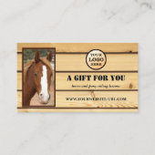 Reitunterricht Foto Geschenkgutschein Rabattkarte (Vorderseite)