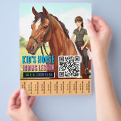 Reitunterricht für Kinder mit QR-Flyer Flyer (Hand)