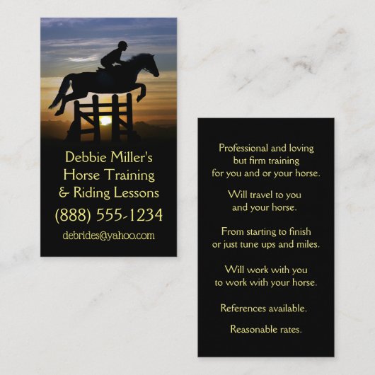 Reitunterricht  visitenkarte (Vorne/Hinten)