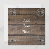 Reitwagen-Rad für den Western der Reitzaun Einladung (Rückseite)