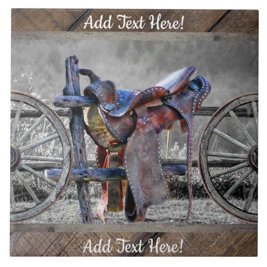 Reitwagen-Rad für den Western der Reitzaun Fliese (Vorderseite)