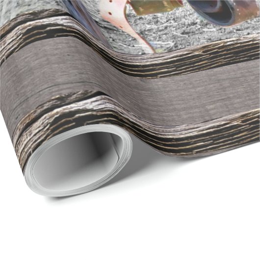 Reitwagen-Rad für den Western der Reitzaun Geschenkpapier (Rolleneckpunkt)