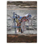 Reitwagen-Rad für den Western der Reitzaun Klemmbrett (Rückseite)