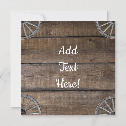 Reitwagen-Rad für den Western der Reitzaun Mitteilungskarte (Rückseite)