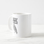 Reizbare Eule. Lustiges Wortspiel Kaffeetasse (Vorderseite Links)