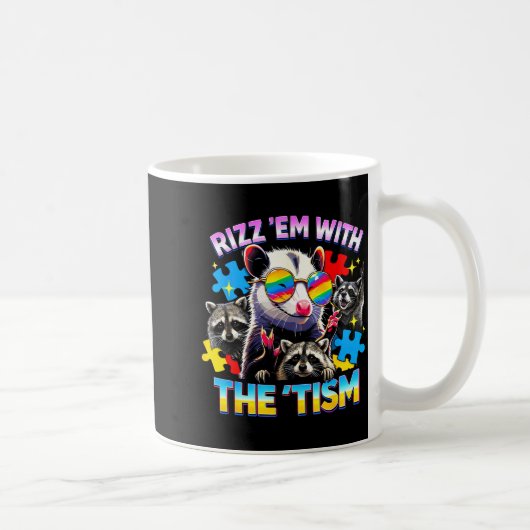 Reize sie mit dem Tism autistischen Waschbären-Mem Kaffeetasse (Rechts)