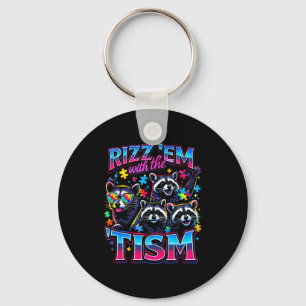 Reize sie mit dem Tism autistischen Waschbären-Mem Schlüsselanhänger