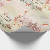 Reizend Aquarell-Weihnachtskuh Geschenkpapier (Ecke)