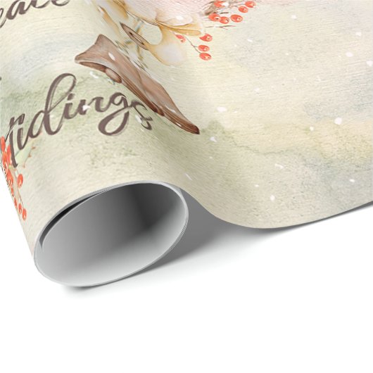 Reizend Aquarell-Weihnachtskuh Geschenkpapier (Rolleneckpunkt)