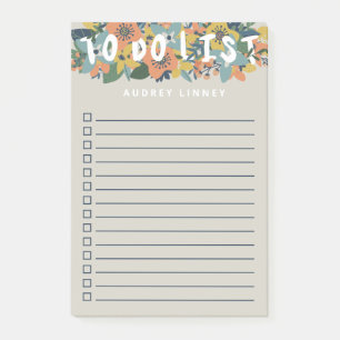 Reizend BlumenCheckbox, zum der Liste zu tun Post-it Klebezettel