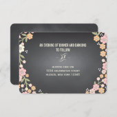 Reizend Gartenblumenwreath-Hochzeits-Empfang Begleitkarte (Vorne/Hinten)