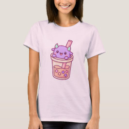 Reizend Kawaii Monster with Rainbow Bubble Tea T-Shirt