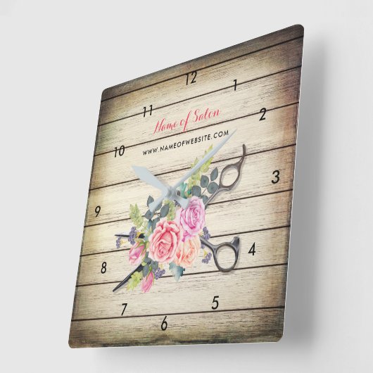 Reizend Scheunen-hölzerner Scherenund Quadratische Wanduhr (Winkel)