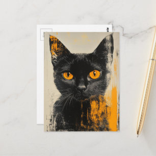 reizend schwarzes Kätzchen Postkarte