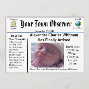 Reizend u. einzigartige Baby-Geburts-Mitteilung Ankündigung