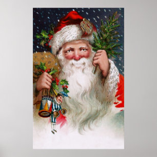 Reizend Vintager Weihnachtsmann Poster