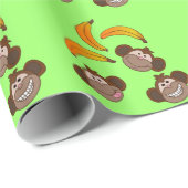 Reizende Affen und Bananen Geschenkpapier (Rolleneckpunkt)