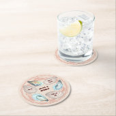 Reizende Austernbrat "Platte" Küstenhochzeit Runder Pappuntersetzer (Vor Ort)