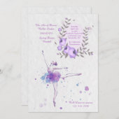 Reizende Ballerina-Einladung Einladung (Vorne/Hinten)