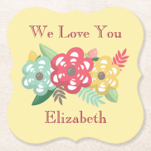 Reizende Blumen personifizieren uns Liebe Sie Untersetzer