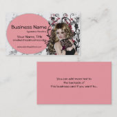 Reizende Brown-behaarte Dame 3 - Visitenkarte (Vorne/Hinten)