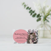 Reizende Brown-behaarte Dame 3 - Visitenkarte (Stehend Vorderseite)