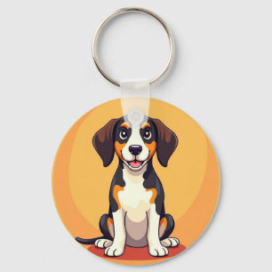 Reizende Cartoon-Hund-Illustration Schlüsselanhänger