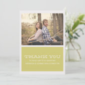 Reizende Chartreuse Foto-Hochzeit danken Ihnen Dankeskarte (Stehend Vorderseite)