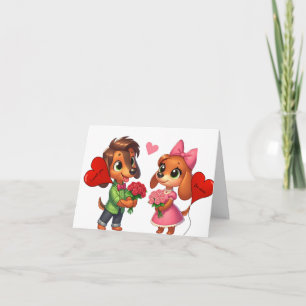 Reizende Dachshund Valentinskarte Karte