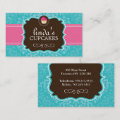 Reizende Damast-Kuchen-Visitenkarten Visitenkarte (Vorne/Hinten)